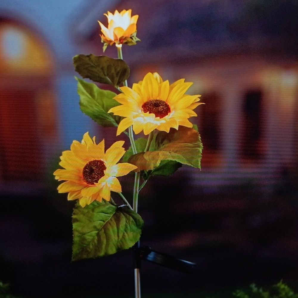 New‎ Sunflower Solar Garden Stake By Plow & Hearth